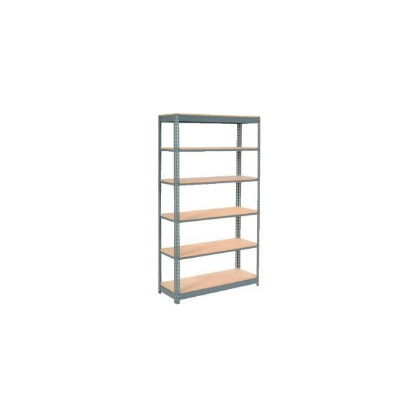 Global Equipment Heavy Duty Shelving 48"W x 24"D x 84"H With 6 Shelves - Wood Deck - Gray 255501 - main